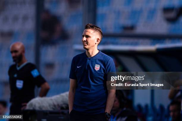 United StatesHead Coach Mikey Varas walks in the field during FIFA U-20 World Cup Argentina 2023 Group B match between USA and Ecuador at Estadio San...