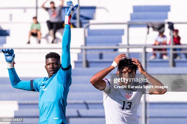 Jonathan Gomez of United States reacts during FIFA U-20 World Cup Argentina 2023 Group B match between USA and Ecuador at Estadio San Juan del...