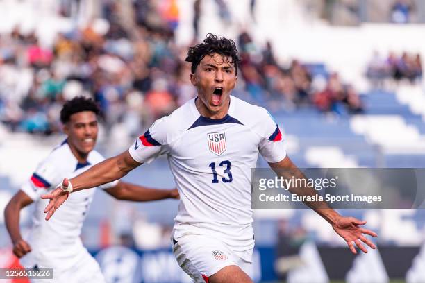 Jonathan Gomez of United States celebrating his goal with his teammates during FIFA U-20 World Cup Argentina 2023 Group B match between USA and...