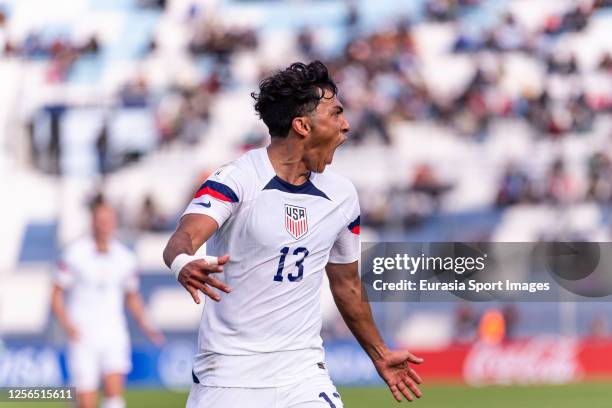 Jonathan Gomez of United States celebrating his goal with his teammates during FIFA U-20 World Cup Argentina 2023 Group B match between USA and...