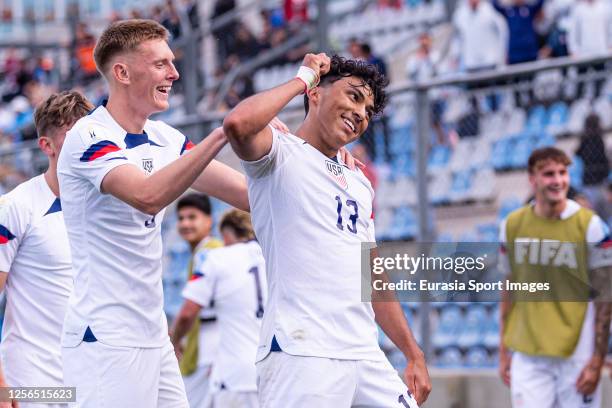 Jonathan Gomez of United States celebrating his goal with his teammates during FIFA U-20 World Cup Argentina 2023 Group B match between USA and...