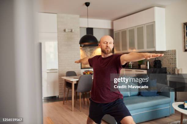 Warrior Yoga Pose Man Photos and Premium High Res Pictures - Getty Images
