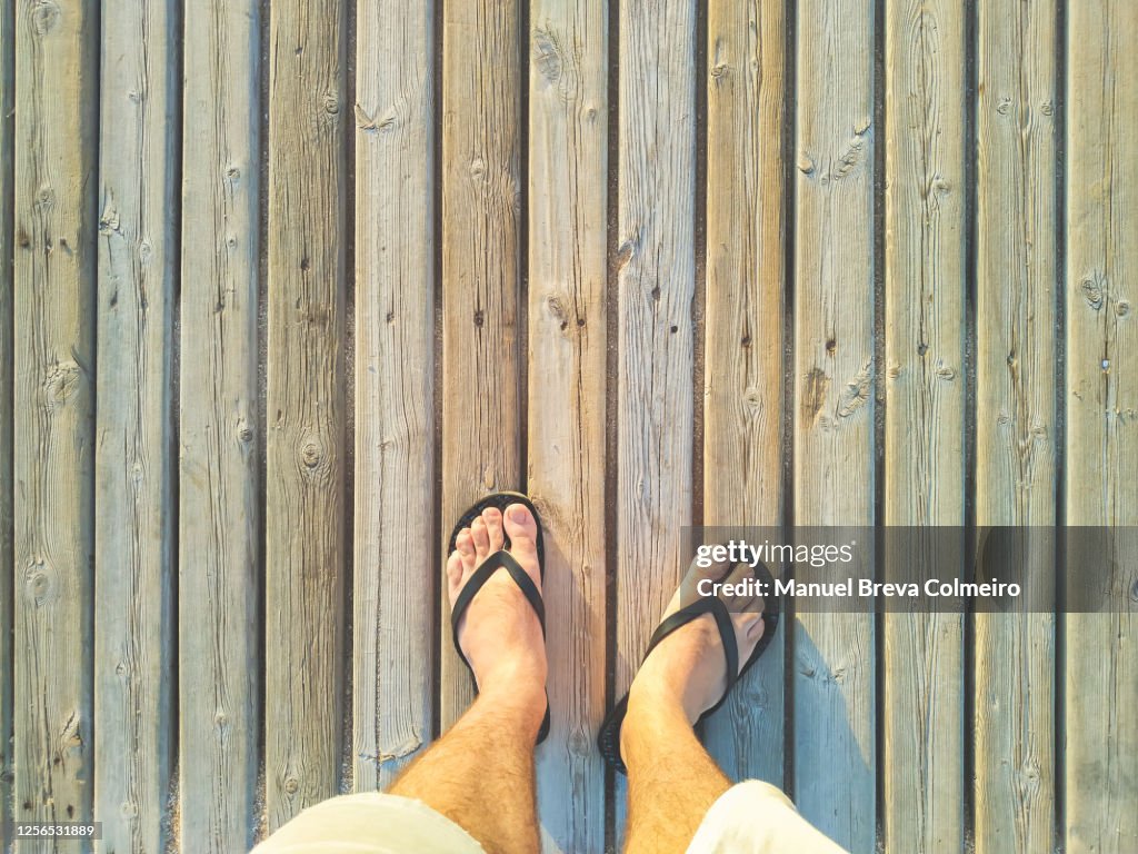 Barefoot in the beach