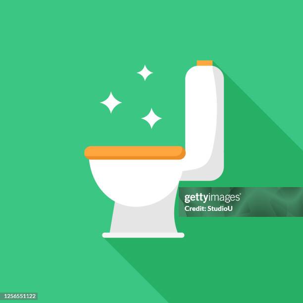 flush toilet flat icon design - flushing stock illustrations