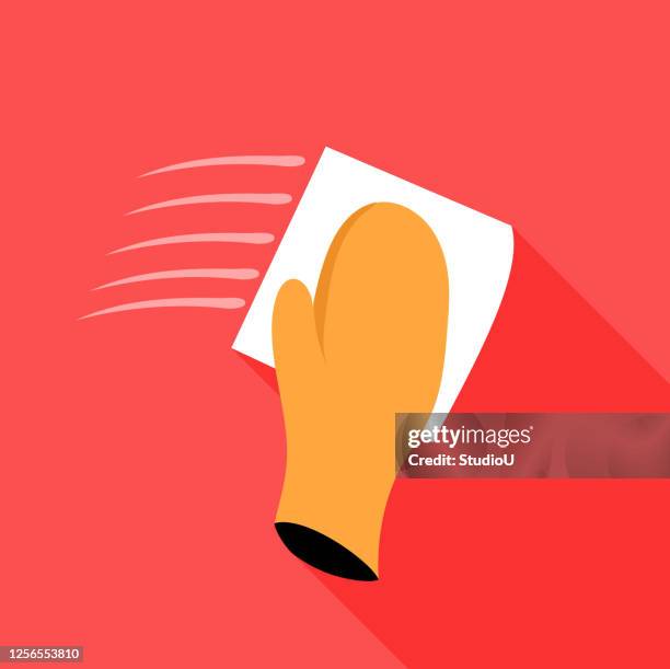 wiping surfaces flat icon design - clearing table stock illustrations