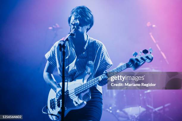 Isabel Cea of Triangulo de Amor Bizarro performs on stage at La Riviera as part of the Live Nation's Crew Nation charity concert series on July 16,...