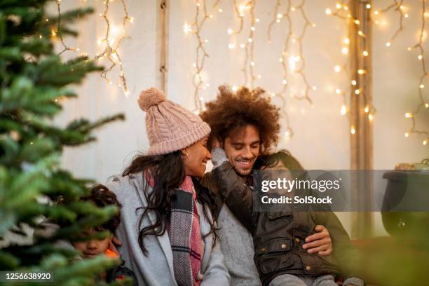 samen bij de tijd van kerstmis - gazebo stockfoto's en -beelden