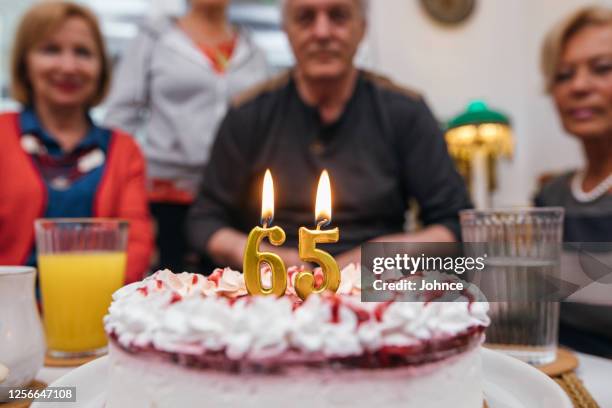 65th birthday cake - 65th birthday cake stock pictures, royalty-free photos & images