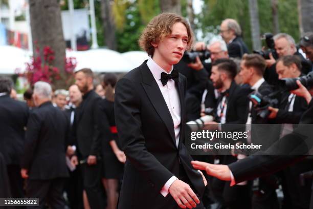 Dashiell John Upton, son of Cate Blanchett, attends the "Killers Of The Flower Moon" red carpet during the 76th annual Cannes film festival at Palais...