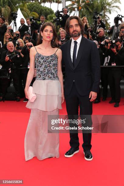 Dimitri Rassam and Charlotte Casiraghi attend the "Killers Of The Flower Moon" red carpet during the 76th annual Cannes film festival at Palais des...