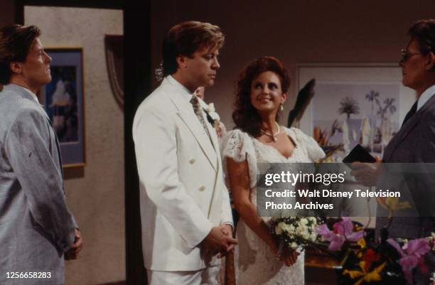 Los Angeles, CA Jack Wagner, Brad Maule, Jackie Zeman appearing in the ABC tv series 'General Hospital', Bobbie and Tony's wedding.