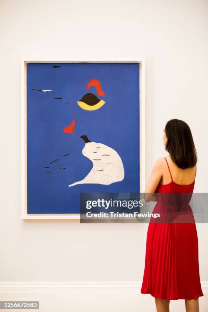 Joan Miró's 'Peinture ' est. £20-30 million goes on view as part of 'From Rembrandt to Richter: 500 Years of Art' at Sotheby's on July 17, 2020 in...