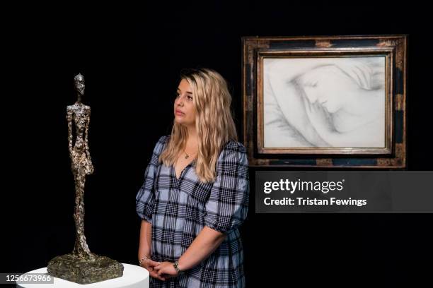 Pablo Picasso's 'Femme endormie' est. £6-9 million and Alberto Giacometti's Femme debout, bronze, est. £4-6 million goes on view as part of 'From...