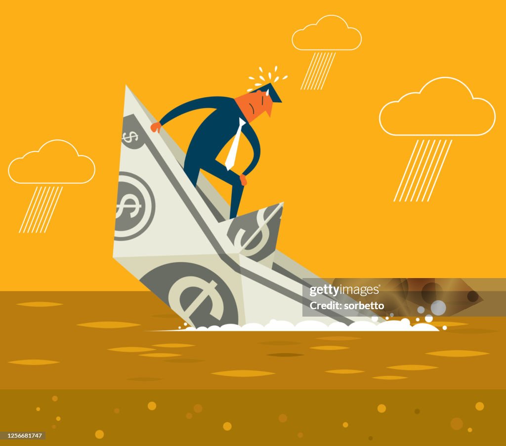Sinking boat - Businessman