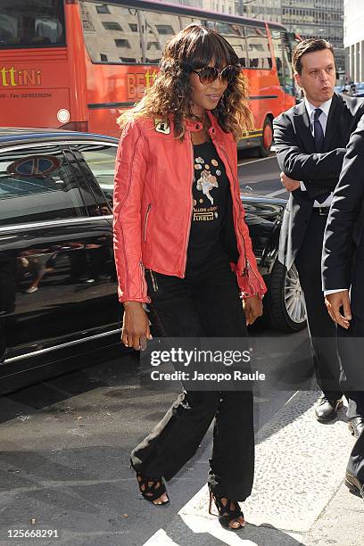 Naomi Campbell is seen on September 20, 2011 in Milan, Italy.