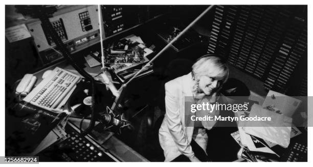 Annie Nightingale in the BBC Radio 1 studios, London, November 1995.