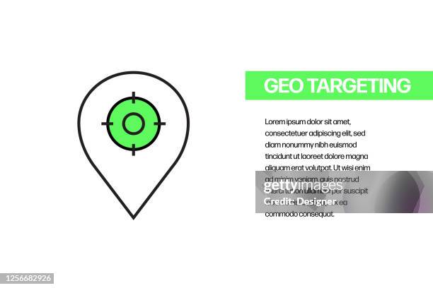geo targeting flat line icon, outline vector symbol illustration. - positioning stock illustrations
