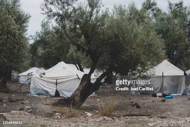 refugee camp on lesbos, greece - refugee camp stock pictures, royalty-free photos & images