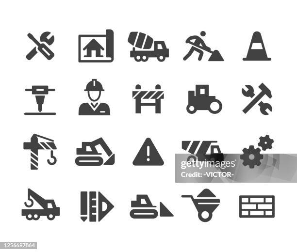 construction icons - classic series - reflector stock illustrations