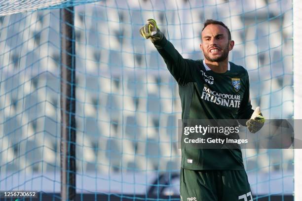 Francesco Bardi of Frosinone Calcio in action during the serie B match between Pescara Calcio and Frosinone Calcio at Adriatico Stadium on July 17,...