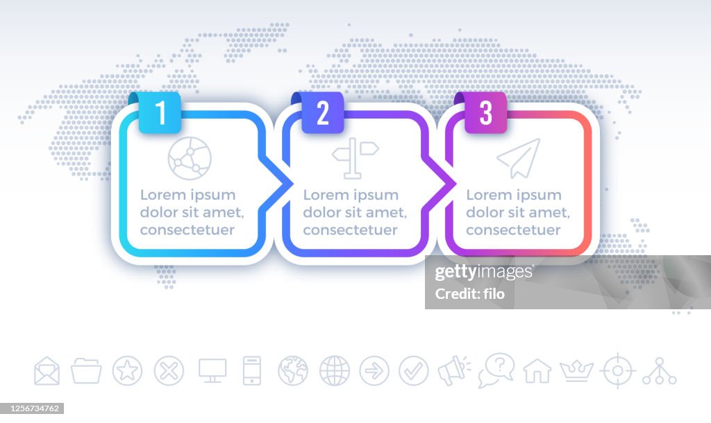 Three Step Process Infographic High-Res Vector Graphic - Getty Images
