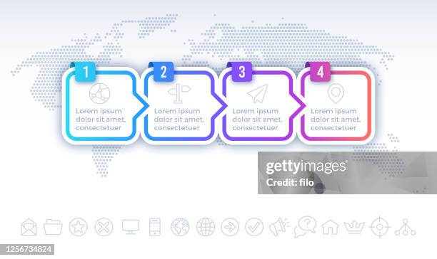 four step process infographic - 4 steps stock illustrations