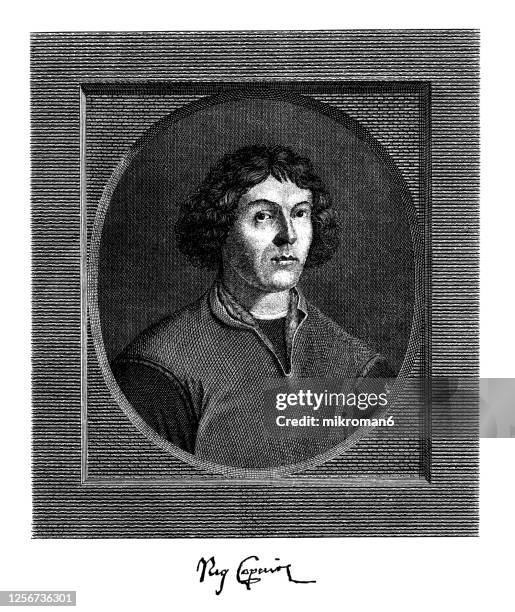 portrait of nicolaus copernicus (1473-1543), polish mathematician and astronomer - nikolaus kopernikus stock-fotos und bilder