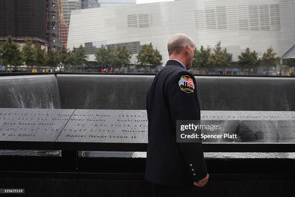 Mayor And City Officials Lay Wreath At 9/11 Memorial In Honor Of First Responders