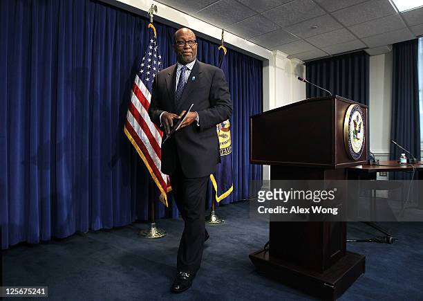 Trade Representative Ron Kirk leaves after he announced a trade enforcement action against China September 20, 2011 in Washington, DC. Kirk announced...