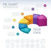 Six Section 3D Infographic Pie Chart