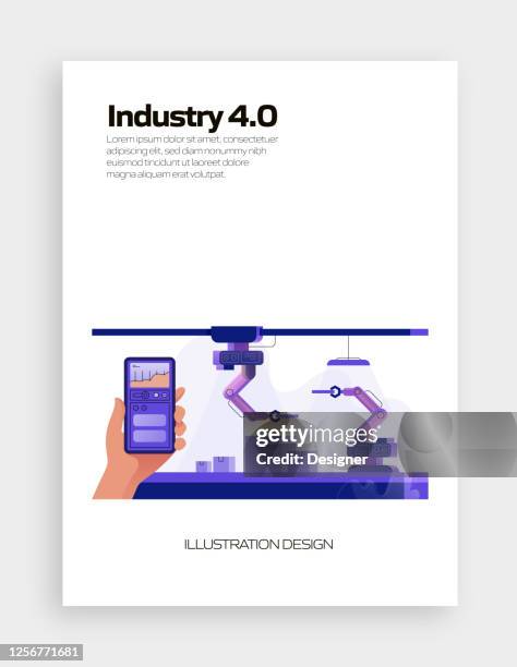 industry 4.0 concept vector illustration for website banner, advertisement and marketing material, online advertising, business presentation etc. - virtual reality construction stock illustrations