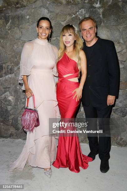 Rossana Redondo, Sumi Jo and Andrea Griminelli attends the 2020 Ischia Global Film & Music Fest on July 17, 2020 in Ischia, Italy.