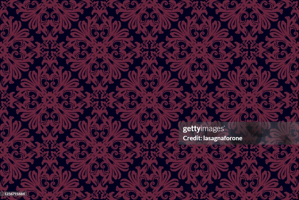 Antique Scroll Pattern Hand Drawn Seamless Vector High-Res Vector ...