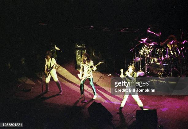 July 1981 ]: MANDATORY CREDIT Bill Tompkins/Getty Images Def Leppard performs July 1981 in Philadelphia.