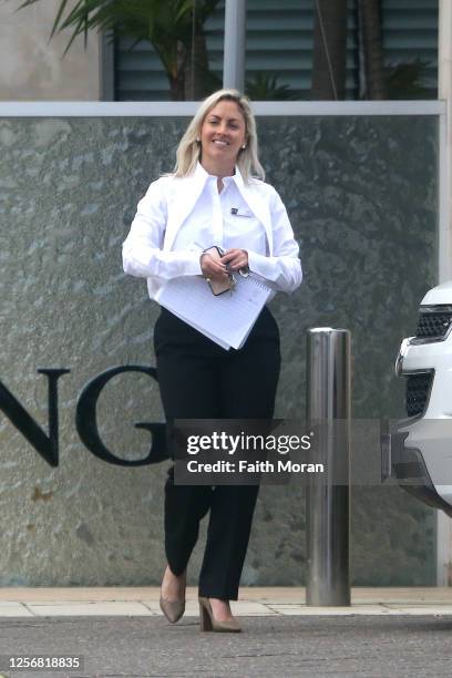 Nikki Gogan, Real Estate Agent and Season 4 Contestant of The Bachelor Australia is seen leaving a home open in Fremantle on July 18, 2020 in...
