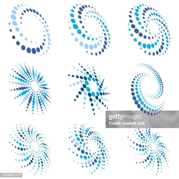 a colourful set of dot logos. vector stock illustration. colours easily editable. - young at heart stock illustrations