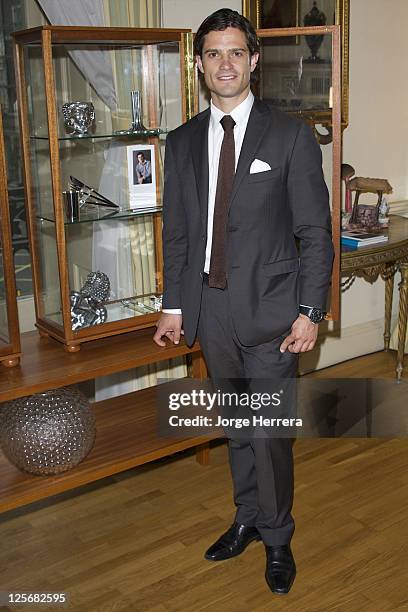 Prince Carl Philip of Sweden attends the HEMMA Swedish Design Goes London - Private View, at the Swedish Ambassador's Residence on September 20, 2011...