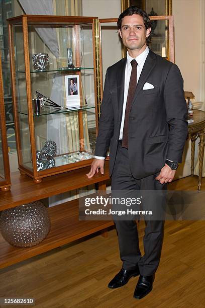 Prince Carl Philip of Sweden attends the HEMMA Swedish Design Goes London - Private View, at the Swedish Ambassador's Residence on September 20, 2011...