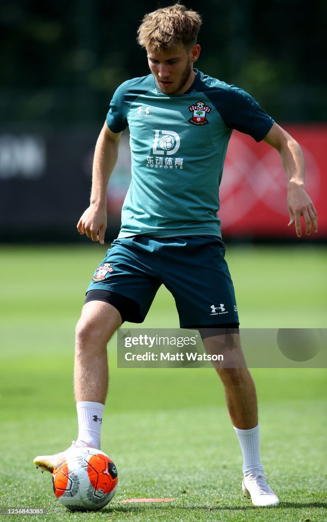 Jake Vokins during a Southampton FC training session at the