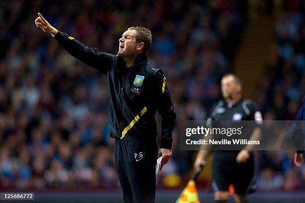 Peter Grant assistant manager of Aston Villa during the Carling Cup third round match between Aston Villa and Bolton Wanderers at Villa Park on...