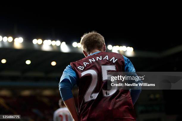 Barry Bannan of Aston Villa during the Carling Cup third round match between Aston Villa and Bolton Wanderers at Villa Park on September 20, 2011 in...