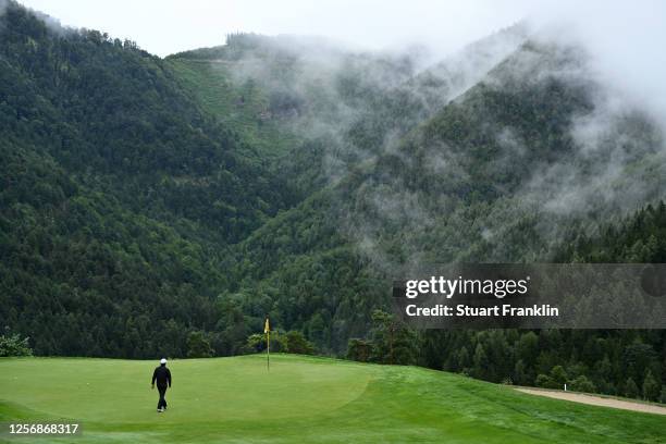 Joel Stalter of France walks onto the 17th green during day four of the Euram Bank Open at Golf Club Adamstal on July 18, 2020 in Ramsau, Austria.