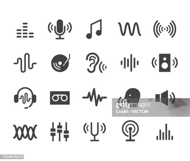 ilustrações de stock, clip art, desenhos animados e ícones de sound icons - classic series - hi fi