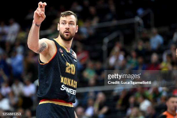 Donatas Motiejunas, #20 of AS Monaco in action during Turkish Airlines EuroLeague Final Four Kaunas 2023 Third Place match between AS Monaco vs FC...
