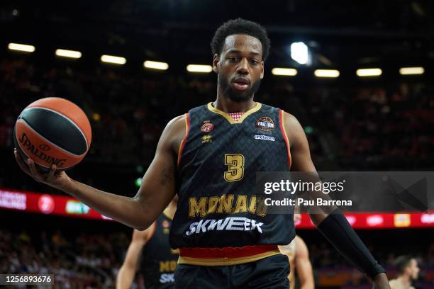 Jordan Loyd, #3 of AS Monaco in action during Turkish Airlines EuroLeague Final Four Kaunas 2023 Third Place match between AS Monaco vs FC Barcelona...