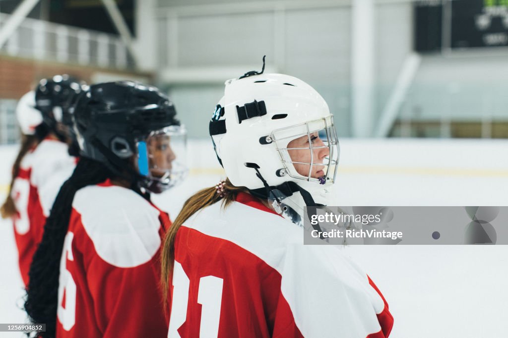 Women's Ice Hockey Team on Ice