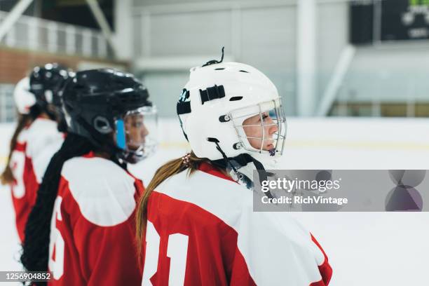 time feminino de hóquei no gelo no gelo - ice hockey goaltender - fotografias e filmes do acervo