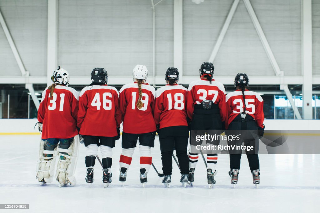 Women's Ice Hockey Team on Ice