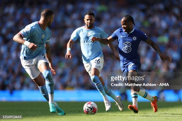 Raheem Sterling of Chelsea during the Premier League match between Manchester City and Chelsea FC at Etihad Stadium on May 21, 2023 in Manchester,...