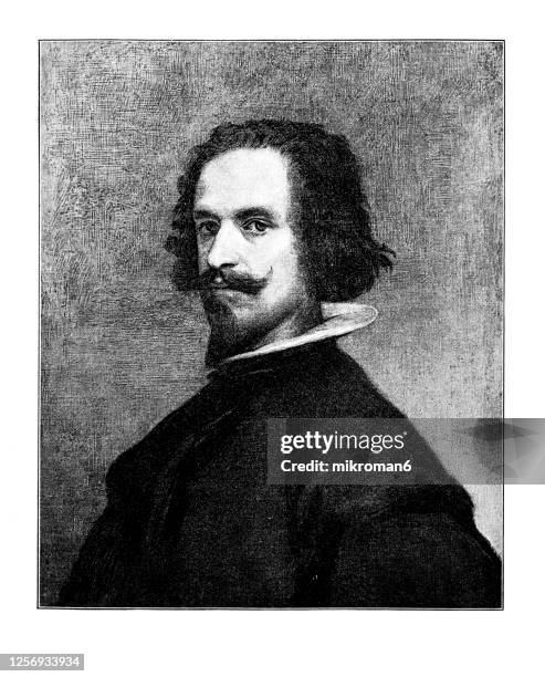 portrait of diego rodríguez de silva y velázquez, spanish painter - diego rodríguez de silva y velázquez artist stock pictures, royalty-free photos & images